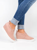 Fashion Buchstabe Slip-On Keil Turnschuhe Kunstwildleder Keilabsatz Lässig Turnschuhe