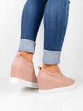Fashion Buchstabe Slip-On Keil Turnschuhe Kunstwildleder Keilabsatz Lässig Turnschuhe