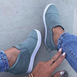 Fashion Buchstabe Slip-On Keil Turnschuhe Kunstwildleder Keilabsatz Lässig Turnschuhe