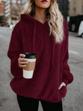 Flauschige Sweatshirt mit Reißverschluss und Kapuze