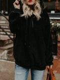 Flauschige Sweatshirt mit Reißverschluss und Kapuze
