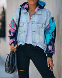 Tie-Dye Tassel Denim Jackenmantel