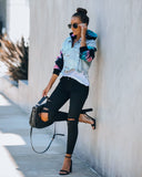 Tie-Dye Tassel Denim Jackenmantel