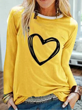 Langarm Rundhals Blusen mit Print