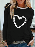Langarm Rundhals Blusen mit Print