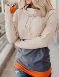 Baumwollgemisch Lässig Langarm Sweatshirt