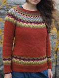 Rot Rundhals Langarm Baumwollgemisch Pullover