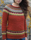 Rot Rundhals Langarm Baumwollgemisch Pullover