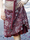 Rosarot Retro Baumwollgemisch Blumenmuster Rock