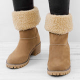 Damen warmes Quadratisch Absätze Schneestiefel