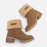 Damen warmes Quadratisch Absätze Schneestiefel