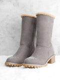 Damen warmes Quadratisch Absätze Schneestiefel