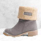 Damen warmes Quadratisch Absätze Schneestiefel