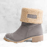 Damen warmes Quadratisch Absätze Schneestiefel
