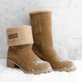 Damen warmes Quadratisch Absätze Schneestiefel