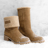 Damen warmes Quadratisch Absätze Schneestiefel