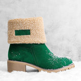 Damen warmes Quadratisch Absätze Schneestiefel
