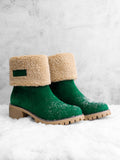 Damen warmes Quadratisch Absätze Schneestiefel
