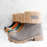 Damen warmes Quadratisch Absätze Schneestiefel