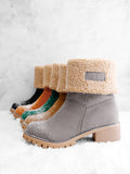 Damen warmes Quadratisch Absätze Schneestiefel