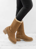 Damen warmes Quadratisch Absätze Schneestiefel