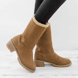 Damen warmes Quadratisch Absätze Schneestiefel
