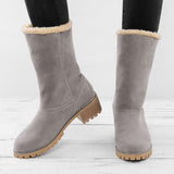 Damen warmes Quadratisch Absätze Schneestiefel
