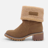 Damen warmes Quadratisch Absätze Schneestiefel
