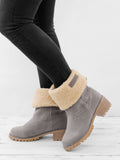 Damen warmes Quadratisch Absätze Schneestiefel