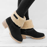 Damen warmes Quadratisch Absätze Schneestiefel