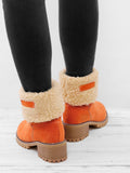 Damen warmes Quadratisch Absätze Schneestiefel