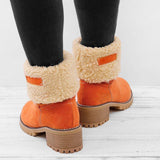 Damen warmes Quadratisch Absätze Schneestiefel