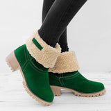 Damen warmes Quadratisch Absätze Schneestiefel