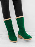 Damen warmes Quadratisch Absätze Schneestiefel