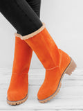 Damen warmes Quadratisch Absätze Schneestiefel