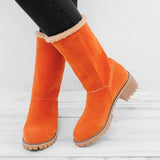 Damen warmes Quadratisch Absätze Schneestiefel