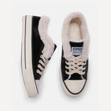 Damen Converse Pelz Sneakers Wildleder Schnürschuhe