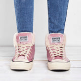 Damen Converse Pelz Sneakers Wildleder Schnürschuhe