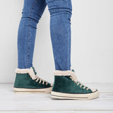 Damen Converse Pelz Sneakers Wildleder Schnürschuhe