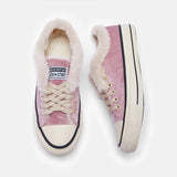 Damen Converse Pelz Sneakers Wildleder Schnürschuhe