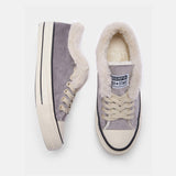 Damen Converse Pelz Sneakers Wildleder Schnürschuhe
