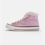 Damen Converse Pelz Sneakers Wildleder Schnürschuhe
