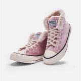 Damen Converse Pelz Sneakers Wildleder Schnürschuhe