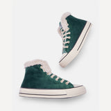 Damen Converse Pelz Sneakers Wildleder Schnürschuhe