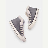 Damen Converse Pelz Sneakers Wildleder Schnürschuhe