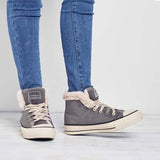 Damen Converse Pelz Sneakers Wildleder Schnürschuhe