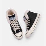 Damen Converse Pelz Sneakers Wildleder Schnürschuhe