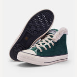 Damen Converse Pelz Sneakers Wildleder Schnürschuhe