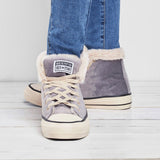 Damen Converse Pelz Sneakers Wildleder Schnürschuhe
