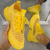 Damen Masche Atmungsaktiv Perforierte Sneakers